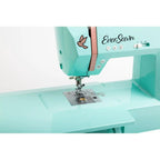 EverSewn Sparrow 30S sewing machine in turquoise with included extension table