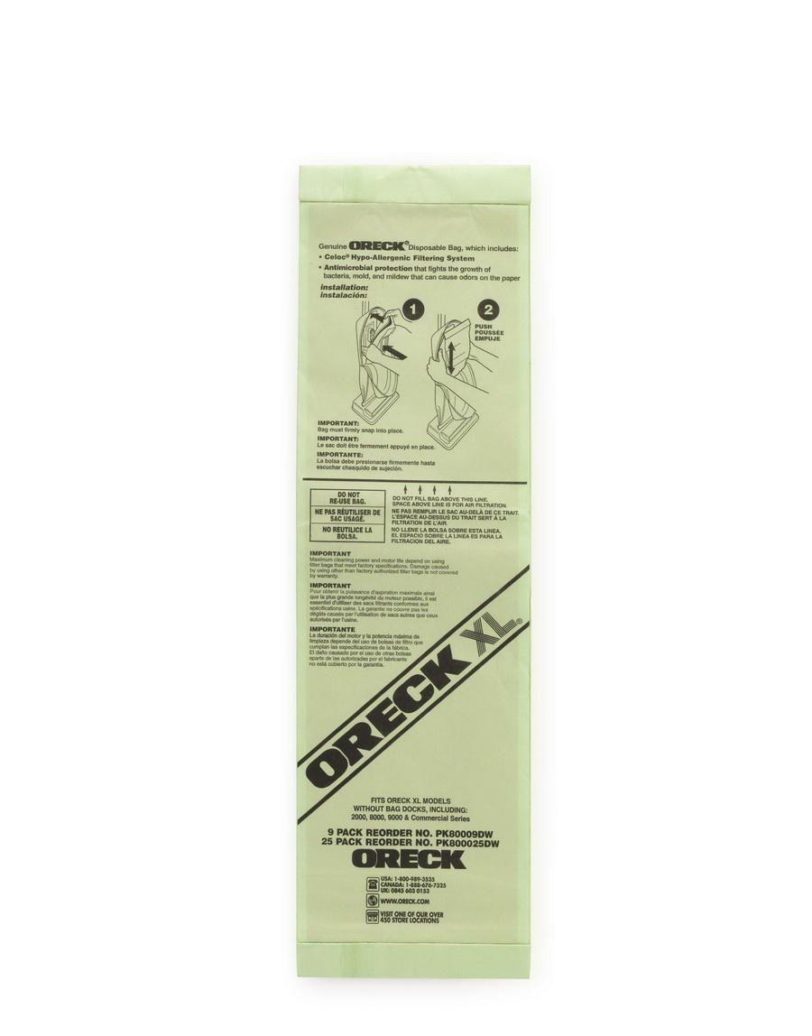 Oreck PK80009DW Commercial Upright Vacuum Bags (9 pk)