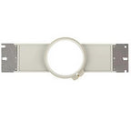 Sew Tech Melco 400 mm Arm embroidery frame, gray metal with white circular hoop and end brackets.