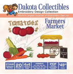 Dakota Collectibles Farmers Market embroidery design package with multicolor artwork.