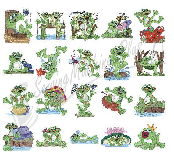 Dakota Collectibles Frolicking Frogs Embroidery Designs - 970236