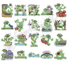 Dakota Collectibles Frolicking Frogs Embroidery Designs - 970236