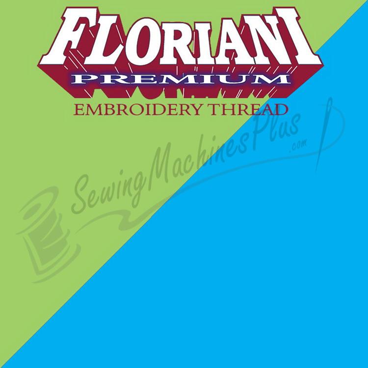 FU09 - Floriani Mixed Embroidery Thread, Lime/Blue, 1,100yd spool