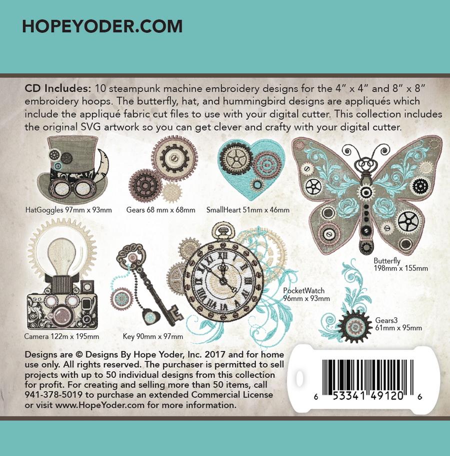 SteampunkD Embroidery CD w/SVG
