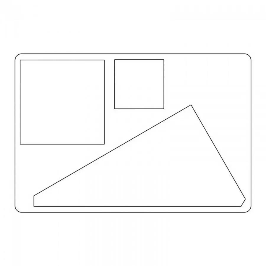 Sizzix Bigz L Die Square Dance 7-inch cutting machine die; shows two squares and a large triangle
