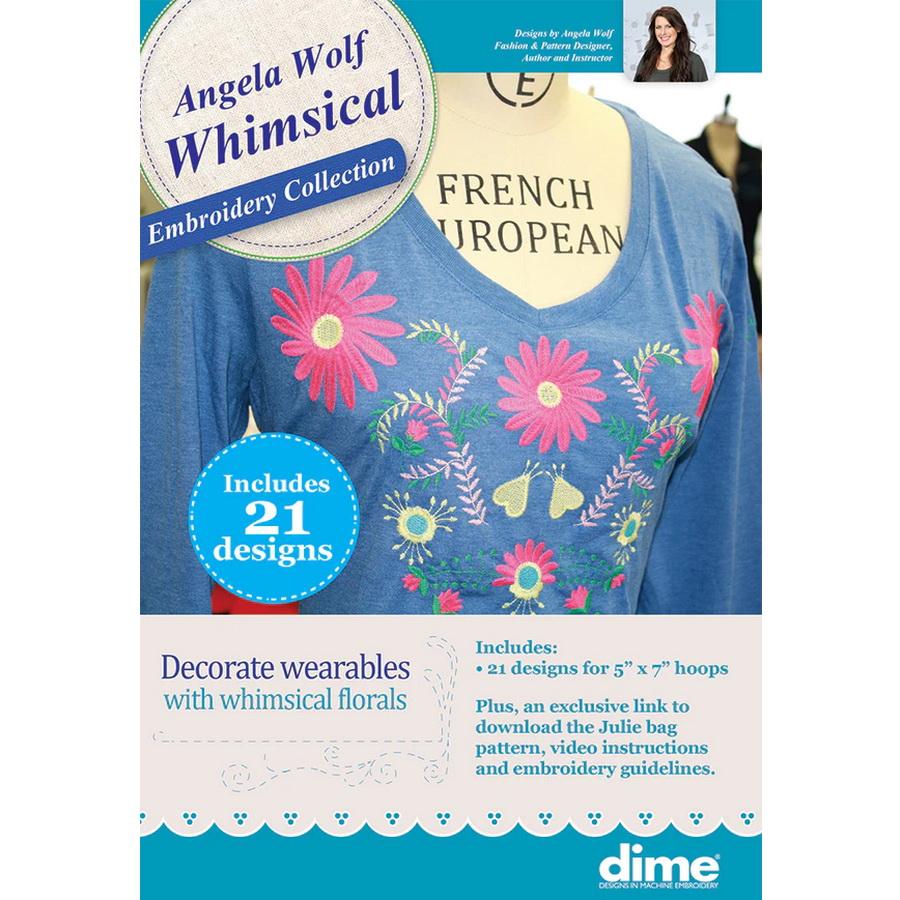 DIME Angela Wolf - Whimsical Embroidery Collection (Physical or Download Copy Available)