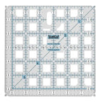 Grace TrueCut 6.5 in x 6.5 in quilting ruler, clear acrylic with blue measurement marks