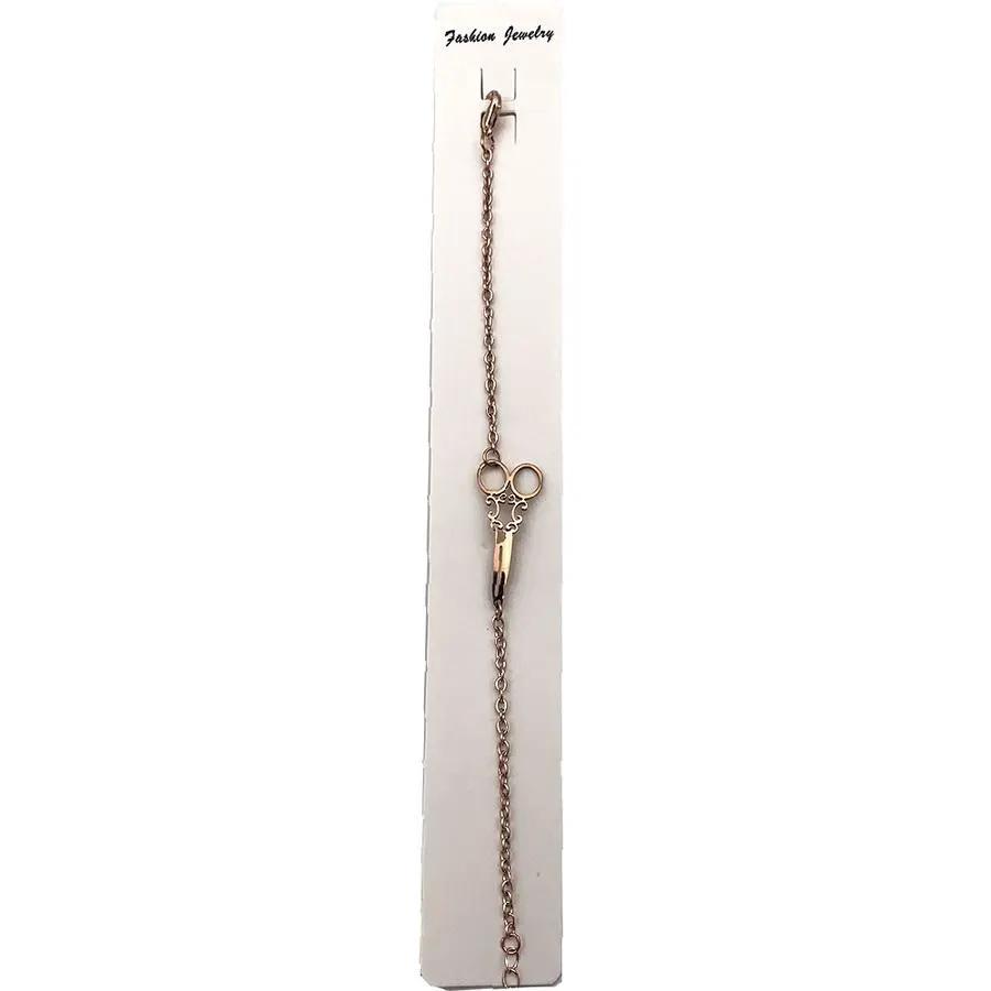 Amanda Jayne Jewelry Scissors Charm Bracelet w/Chain, Silver - Sewingmachinesplus.com