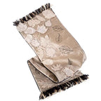 Anita Goodesign Vintage Free Standing Leaves embroidery design sample on beige satin scarf