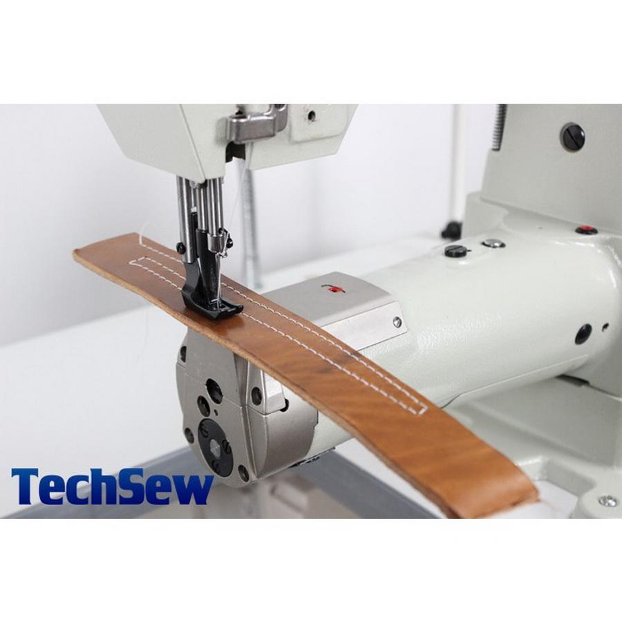 Techsew 2750 Cylinder Large Bobbin Compound Feed Industrial Sewing Machine with Assembled Table and Motor - Sewingmachinesplus.com