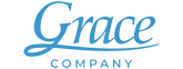 Logo of the Grace Company with a blue gradient on a white background