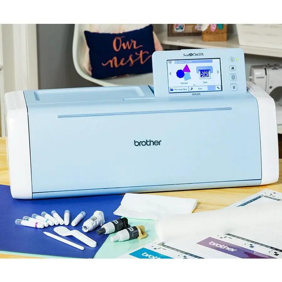 Brother ScanNCut DX SDX225 electronic cutting machine, white with blue accents