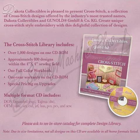 Embroidery design software Dakota Collectibles Gunold Cross Stitch CS1000 CD-ROM with pink packaging