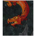 Dragon Tile Scene embroidery design by Anita Goodesign, red dragon motif