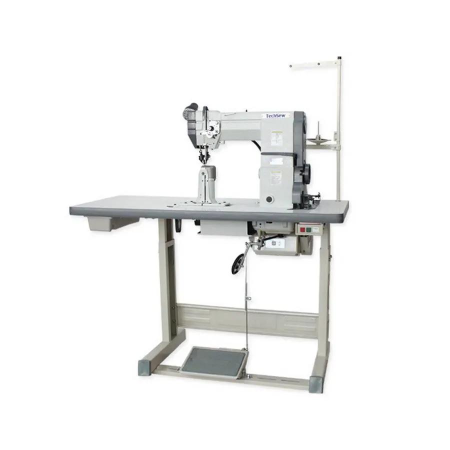 Techsew 830 - R Post Bed Top and Bottom Roller Feed Industrial Sewing Machine with Assembled Table and Motor - Sewingmachinesplus.com