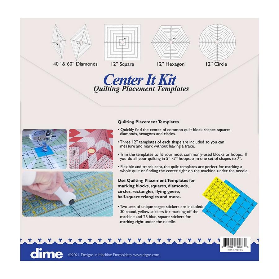 DIME Center It - Quilting Templates 15pk - Sewingmachinesplus.com