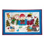 Anita Goodesign Winter Friends Tile Scene embroidery design, colorful winter quilt panel