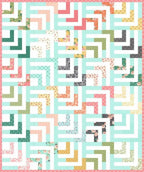 Fabric kit by Lella Boutique: Beach Comber quilt fabrics in pastel mint, pink, peach florals.