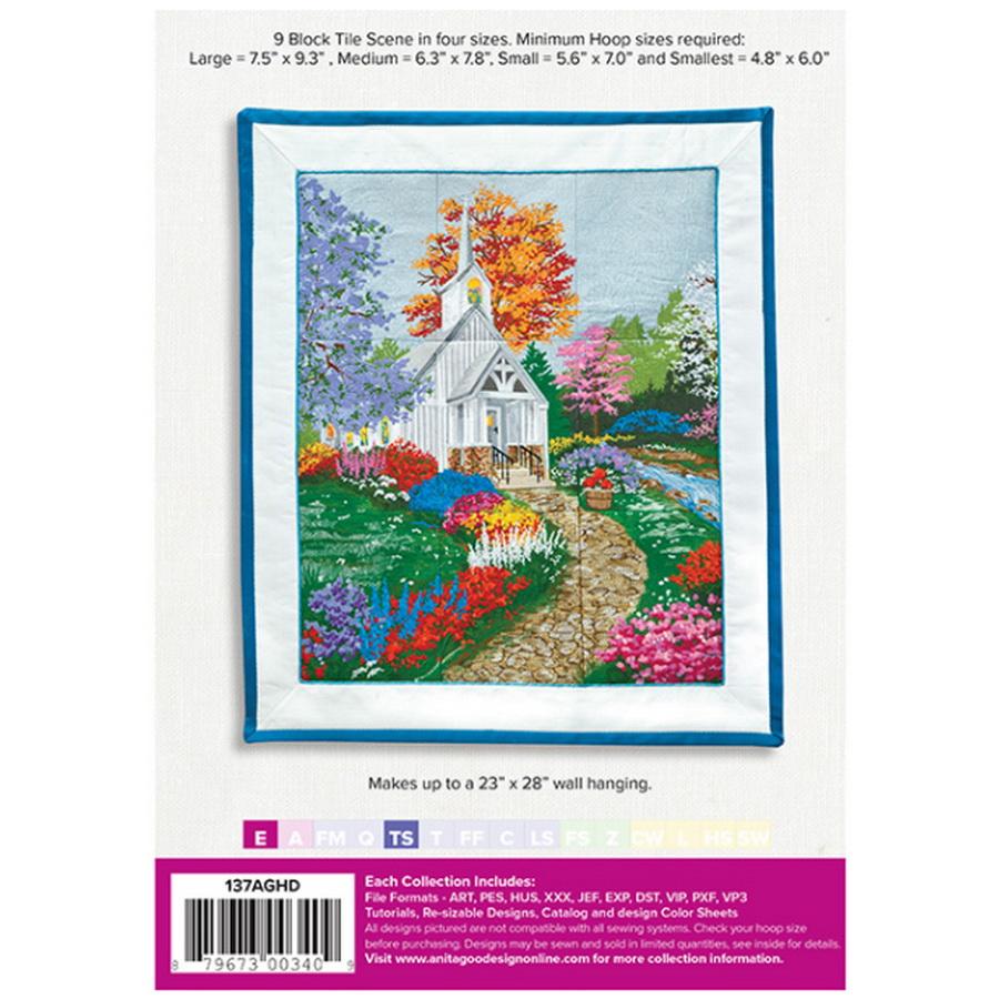 Anita Goodesign Country Church Tile Scene 137AGHD