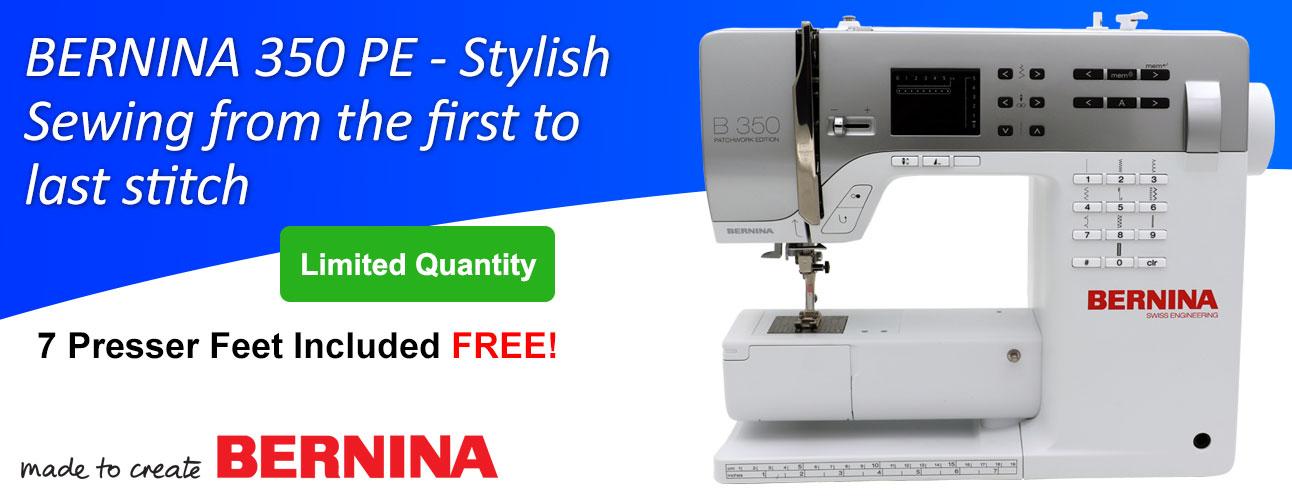 Banner for Bernina 350PE Sewing Machine with offer details