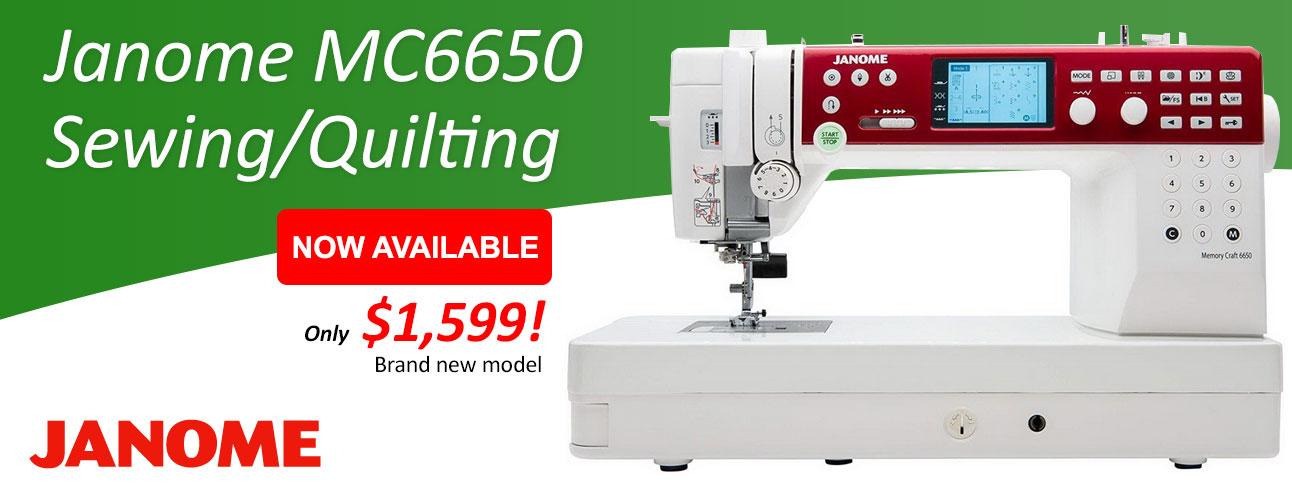 Banner for Janome MC6650 Sewing/Quilting with offer details
