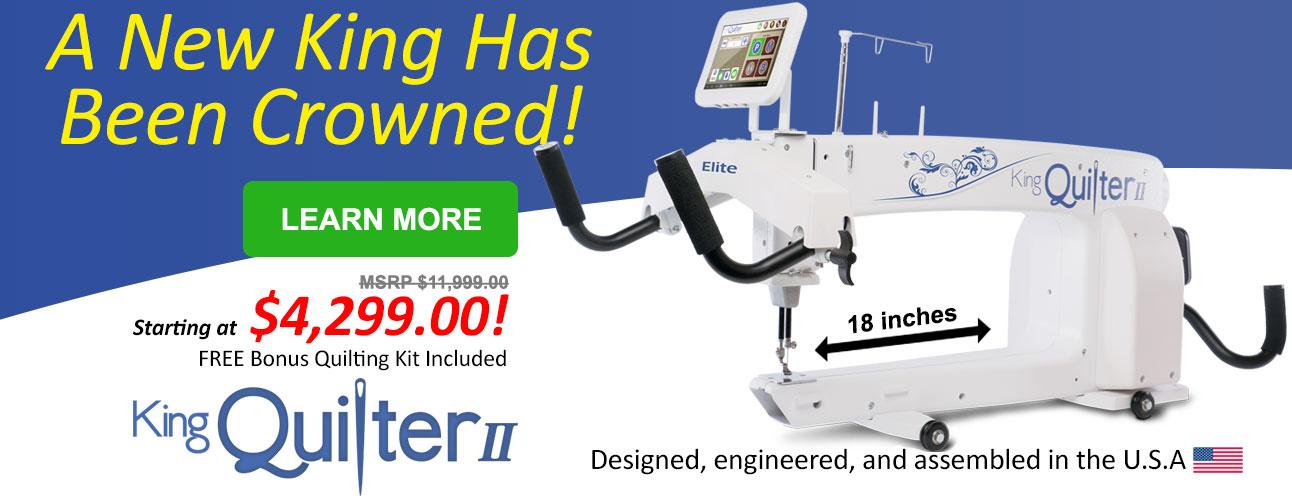 Banner for King Quilter II Sewing Machine with offer details
