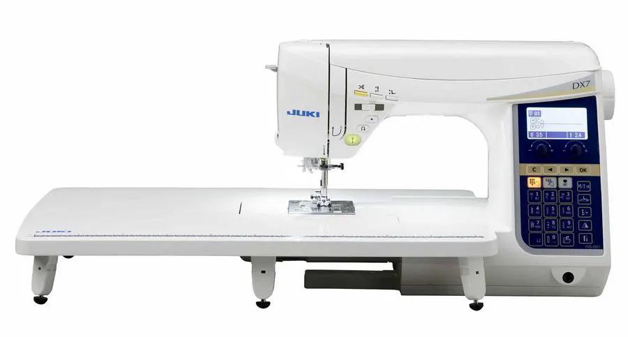 Juki HZL-DX7 sewing machine, white with built-in LCD display and control keypad