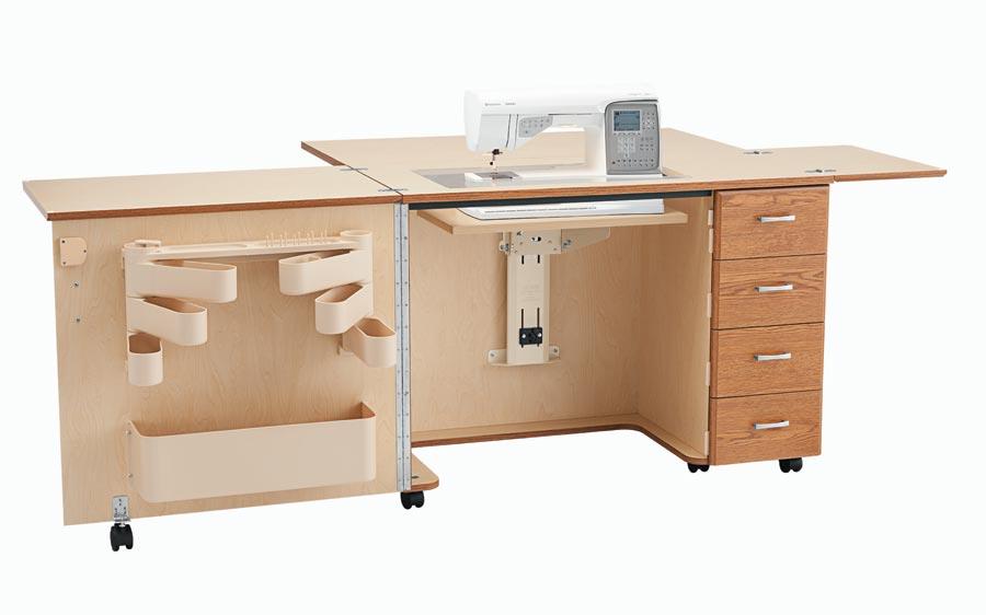 Inspira 4 Drawer Cabinet with Drop Leaf - Oak