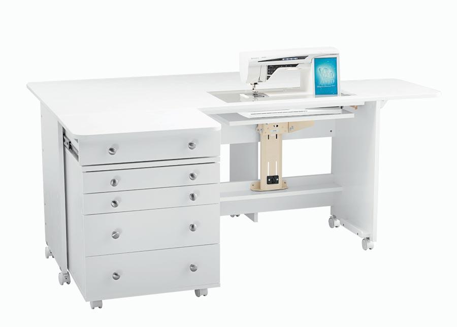 Inspira Quilters Cabinet with H-D Airlift - White