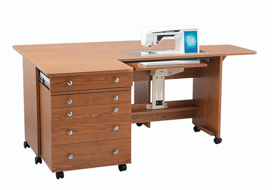 Inspira Quilters Cabinet with H-D Airlift - Oak