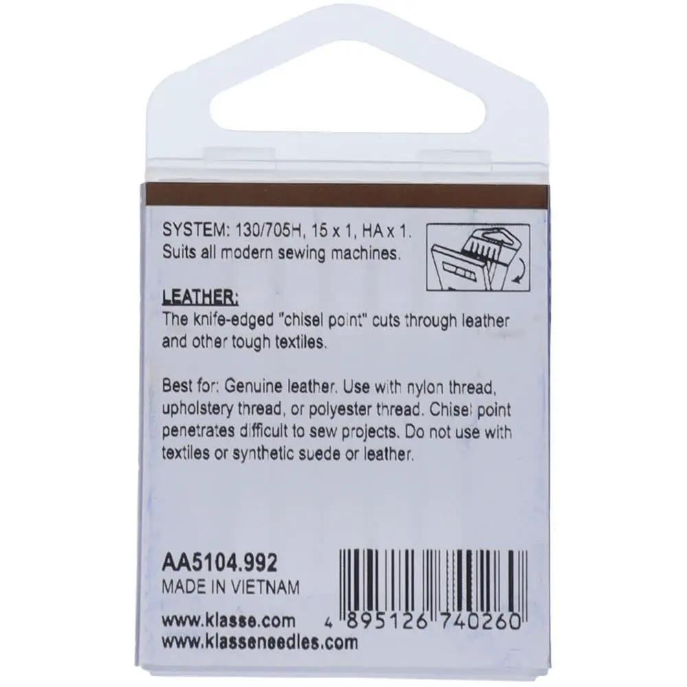 Klasse Leather Needles Assorted Sizes (100/16 & 110/18) 6pk - Sewingmachinesplus.com
