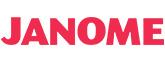 Janome logo in red on a white background