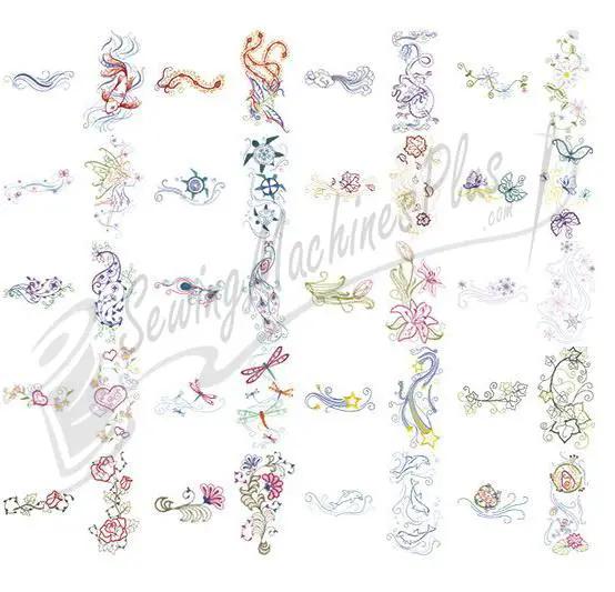 Dakota Collectibles Jazzy Jeans embroidery designs collection - colorful motifs for machine embroidery.