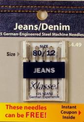 Klasse Denim Needles Size 80/12 - Buy 2 Get 1 FREE