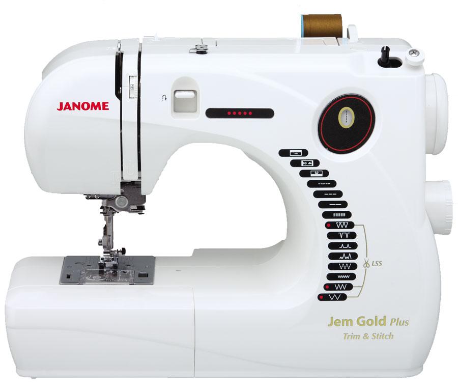 Janome Jem Gold Plus FS Portable Sewing Machine with Light Serging System - Sewingmachinesplus.com