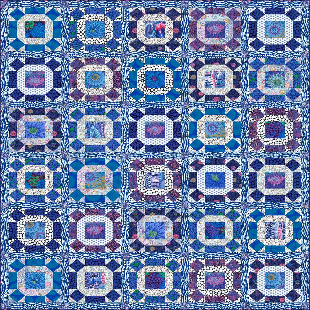 Kaffe Fassett Delft Gather No Moss Kit (Gather - Delft) - Sewingmachinesplus.com