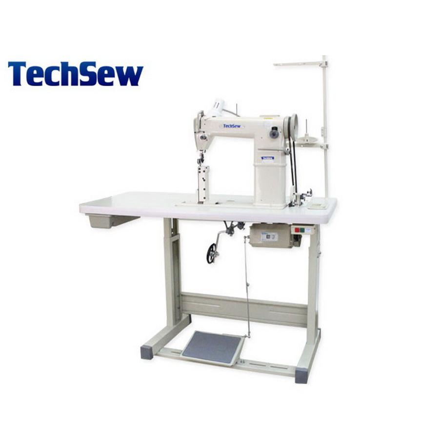 Techsew 810 Post Bed Roller Foot Industrial Sewing Machine With Assembled Table and Motor - Sewingmachinesplus.com
