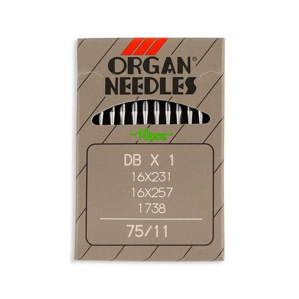 Organ Regular Point Industrial Machine Needles - 75/11 - DBx1, 16x231, 16x257, 1738 - 10/Pack - Sewingmachinesplus.com