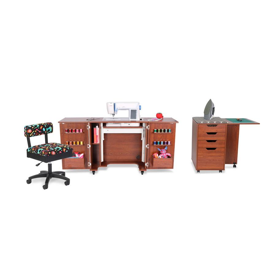 Kangaroo Sewing Furniture Bandicoot 2 Cabinet Teak b8205 Studio Set With Kiwi Storage Cabinet - Sewingmachinesplus.com