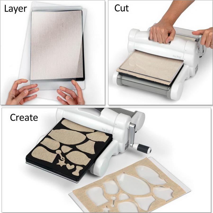 Sizzix Big Shot Plus Fabric Series Starter Kit (White & Gray) (US Version)