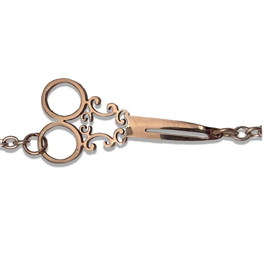 Amanda Jayne Jewelry Scissors Charm Bracelet w/Chain, Silver - Sewingmachinesplus.com