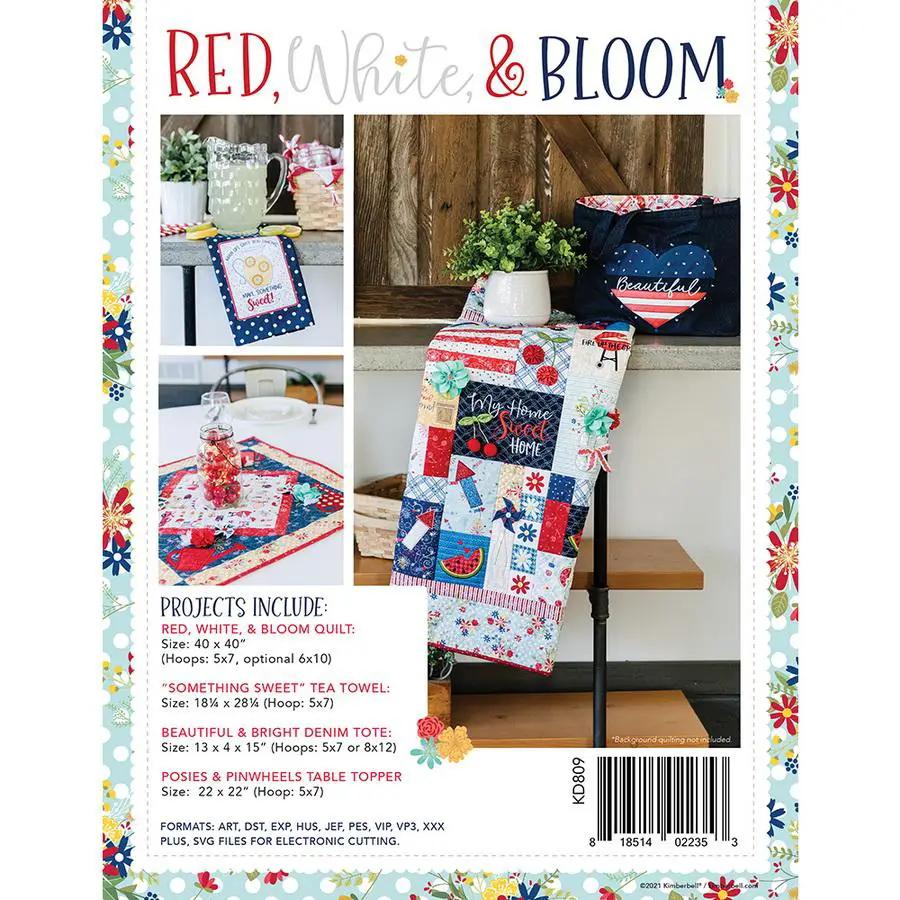 Kimberbell Red White and Bloom - Machine Embroidery CD (KD809) - Sewingmachinesplus.com