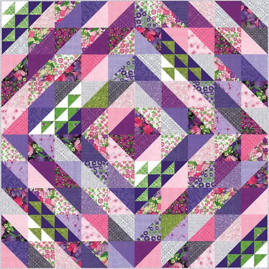 Sweet Pea and Lily Kit Fabric Quilt Kit by Robin Pickens - Sewingmachinesplus.com
