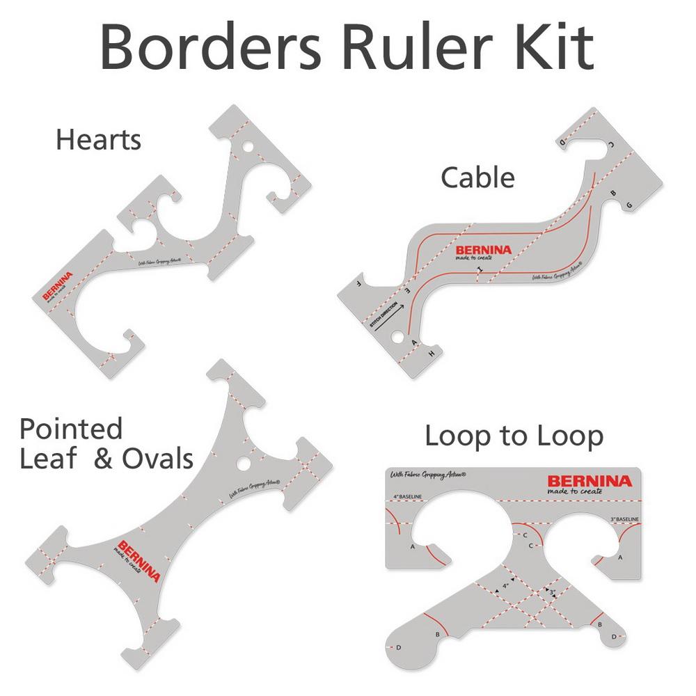 Bernina 4 Piece Set Border Ruler Kit (BA.BSRK) - Sewingmachinesplus.com