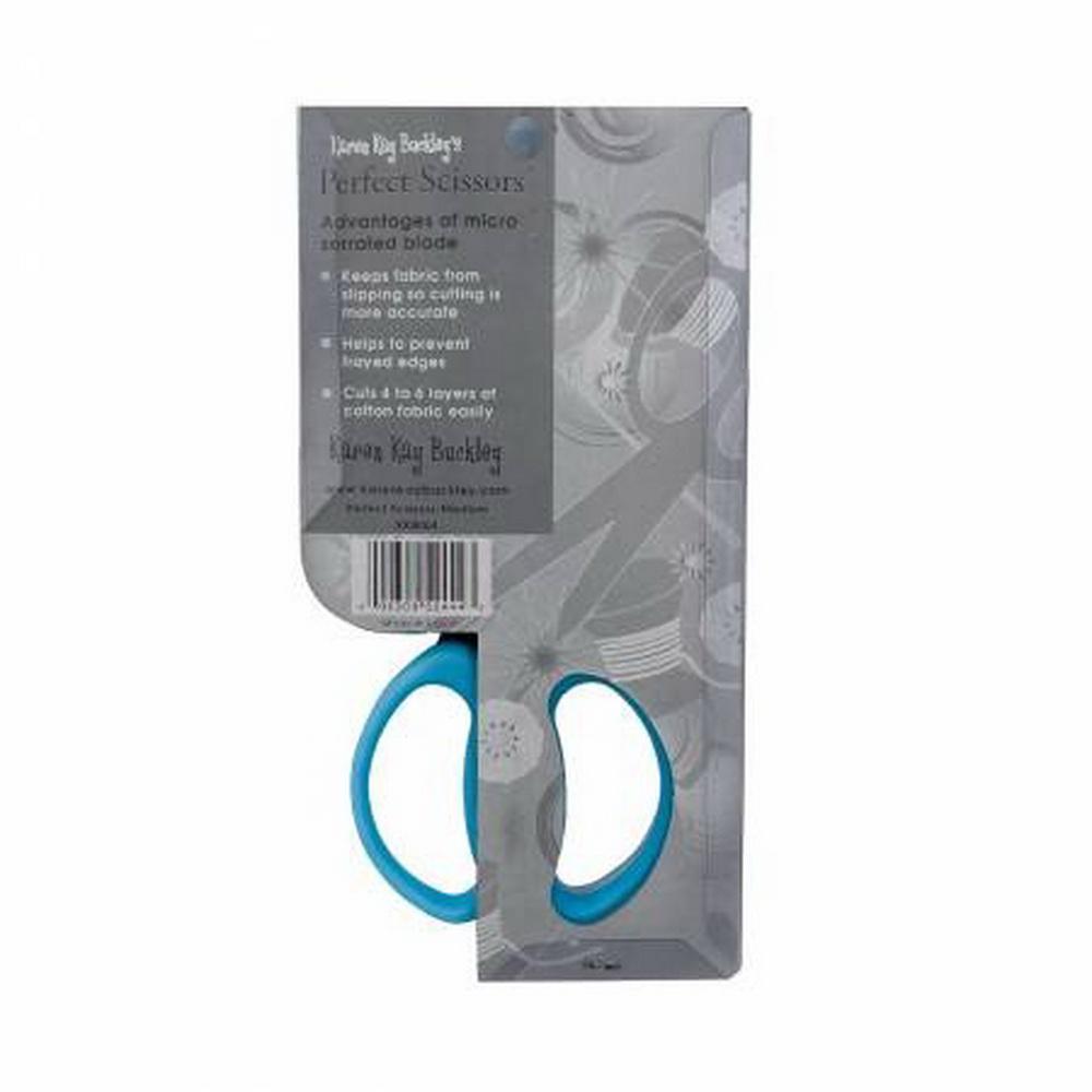Karen Kay Buckley Perfect Scissors Blue 6in Medium Micro - Serrated Non - slip Blade - Sewingmachinesplus.com