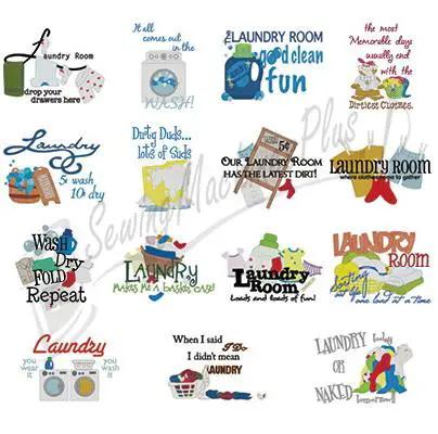 Dakota Collectibles Laundry Talks 970479 embroidery design software set of multiple laundry-themed designs
