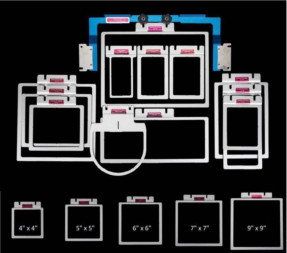 Durkee EZ Frames 17 PC set for the Ricoma 1010 Embroidery Machine - Sewingmachinesplus.com