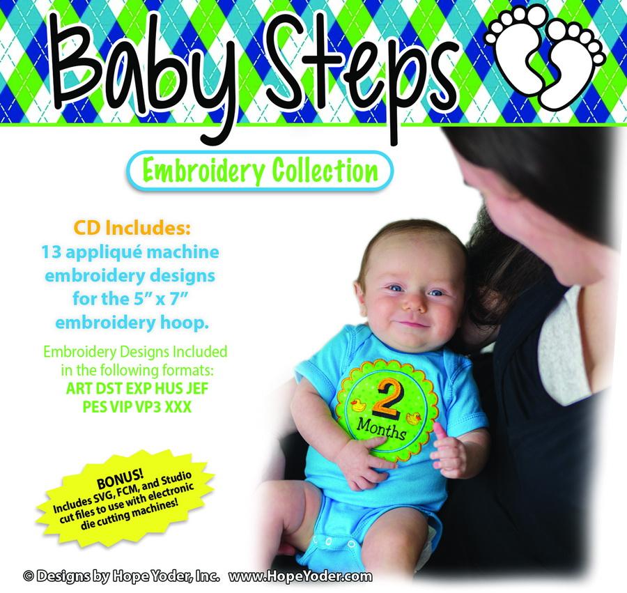 Baby Steps Embroidery CD w/SVG - Designs by Hope Yoder