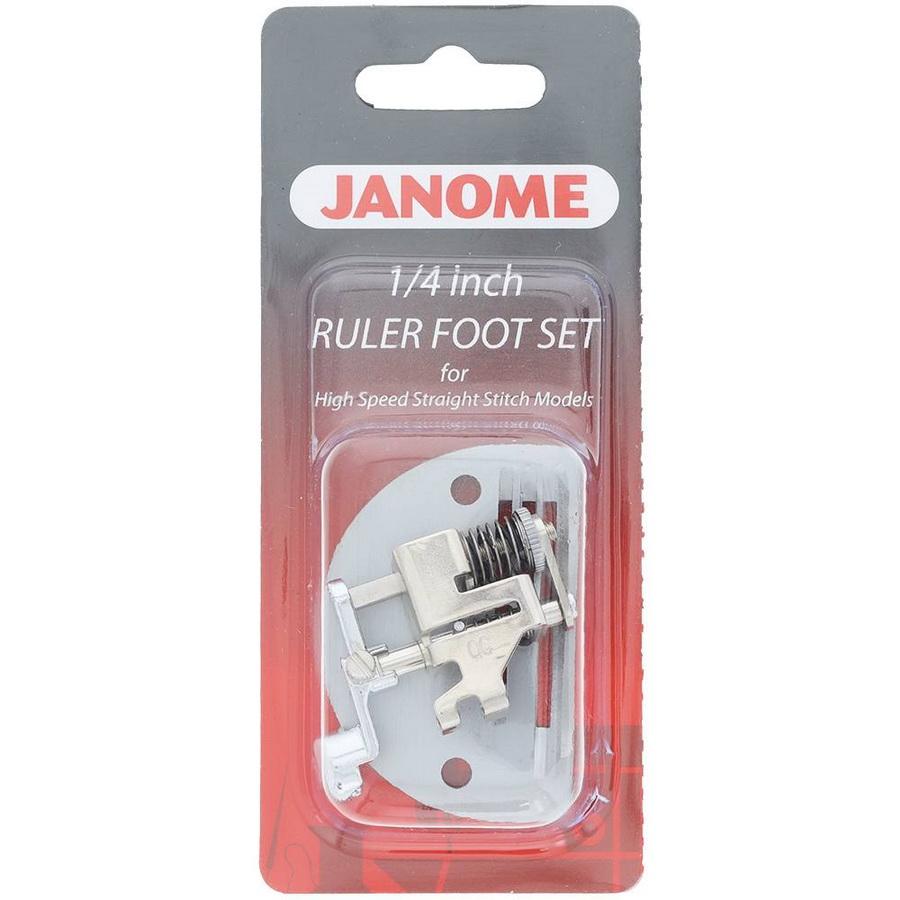 Janome 1/4 Inch Ruler Foot for High Shank, Low Shank or Straight Stitch 7mm/9mm - Sewingmachinesplus.com