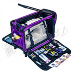 Tutto Large Machine on Wheels purple bag with sewing machine and organized interior pockets